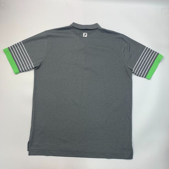 FootJoy Golf Shirt Mens 2XL XXL Athletic Fit Graphite High Low Hem Performance - Picture 8 of 10